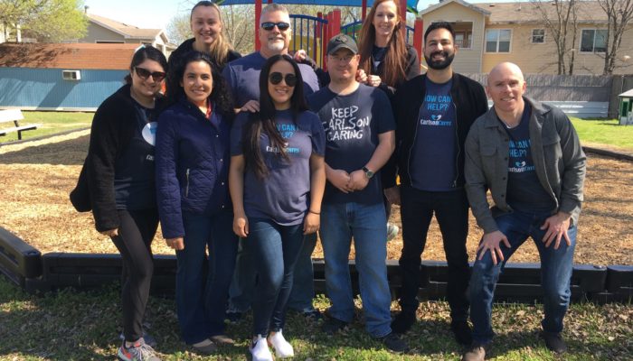 Carlson Law Firm employees volunteer as part of Carlson Cares at Alliance Hope in Austin, Texas.