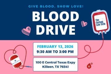 Winter 2026 blood drive at personal injury law firm, Carlson Law Firm