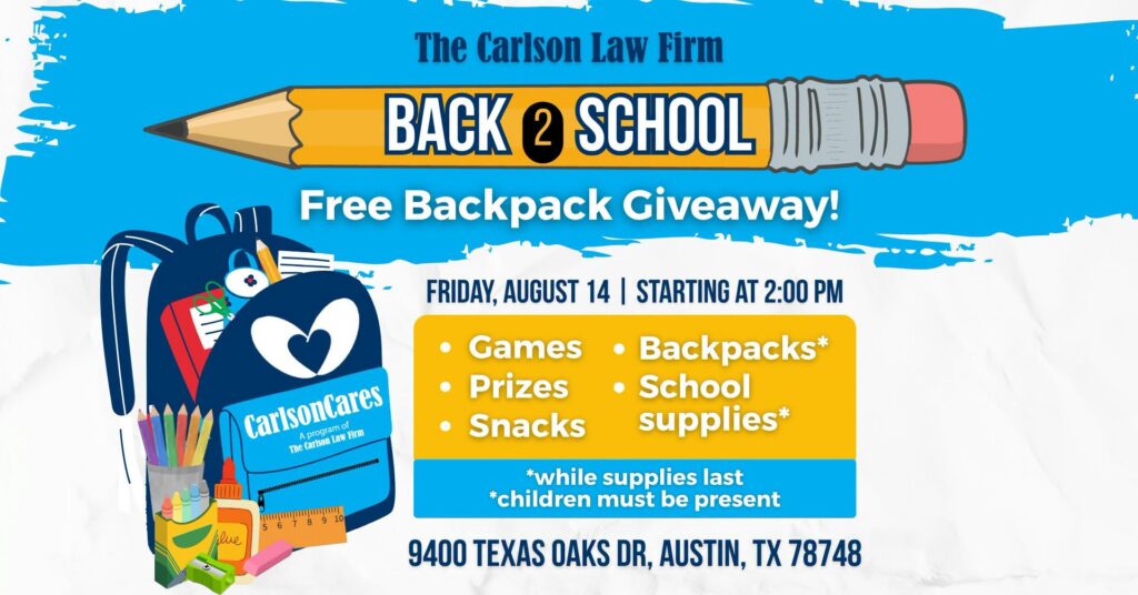 Austin backpack giveaway 2026