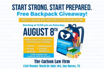 The Carlson Law Firm Invites San Marcos Students to Build Their Own Backpacks at Free Back-to-School Event